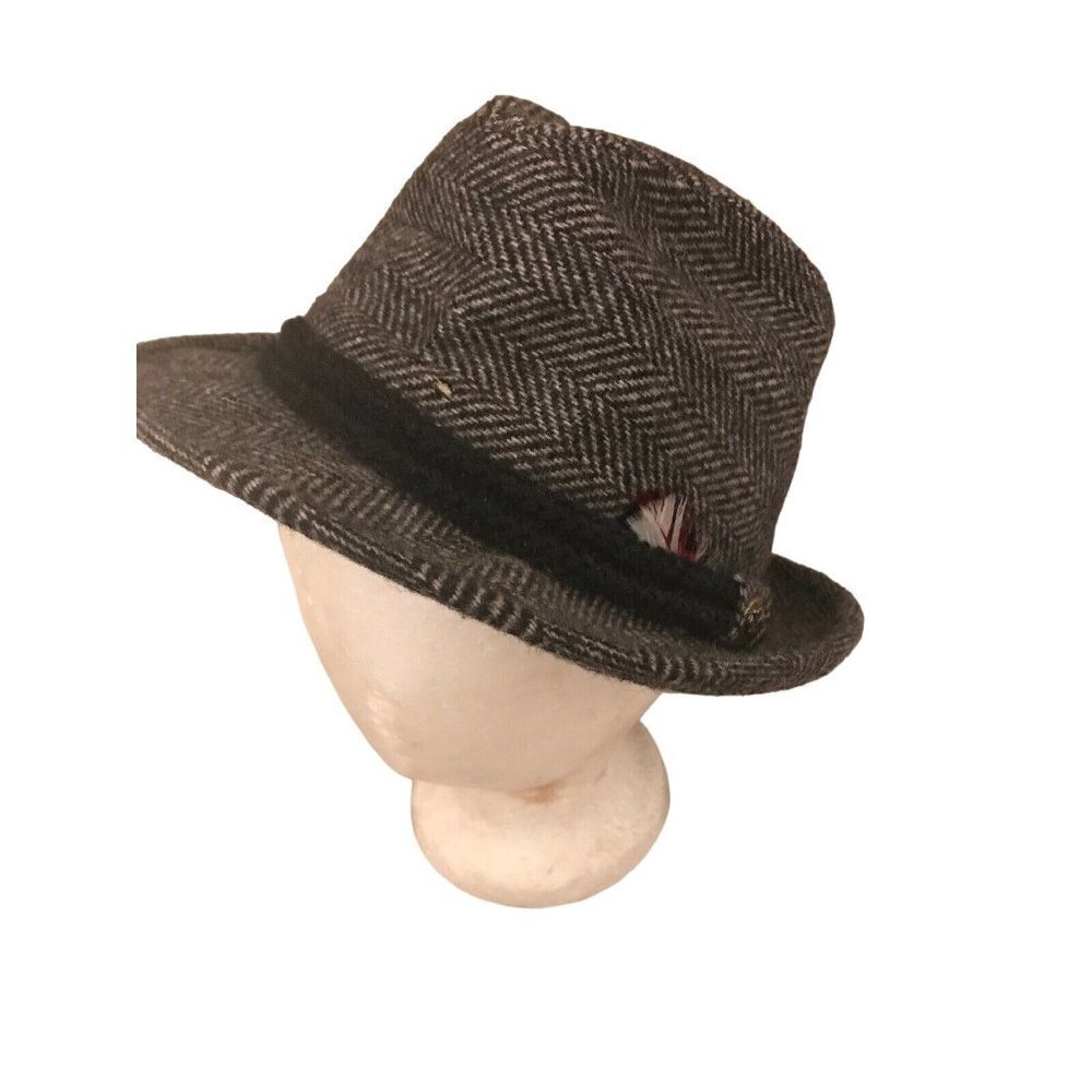 Dobbs Fifth Avenue Fedora‎ Houndstooth Hat Black